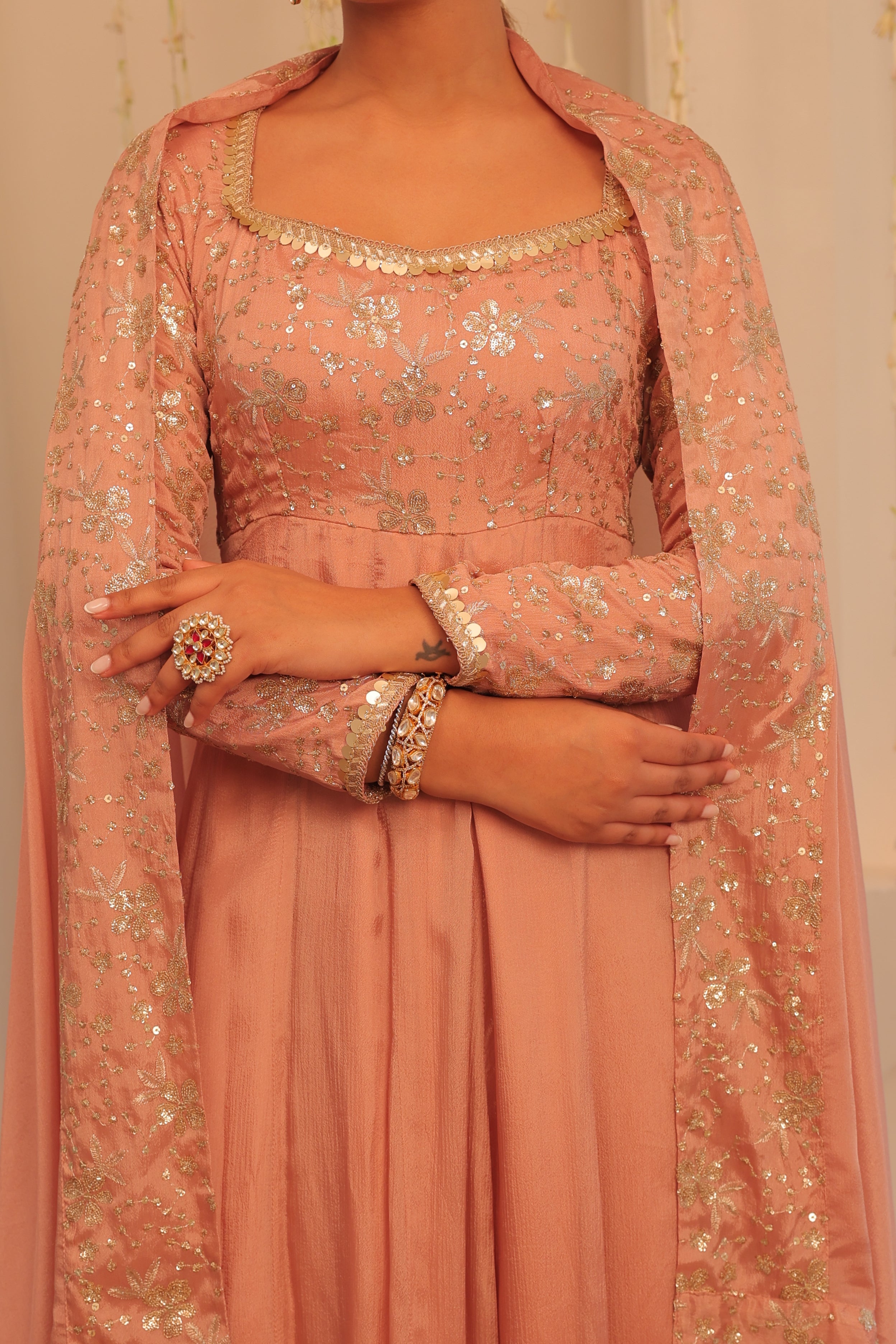 Alaya Mehfil Blush Pink Anarkali Set