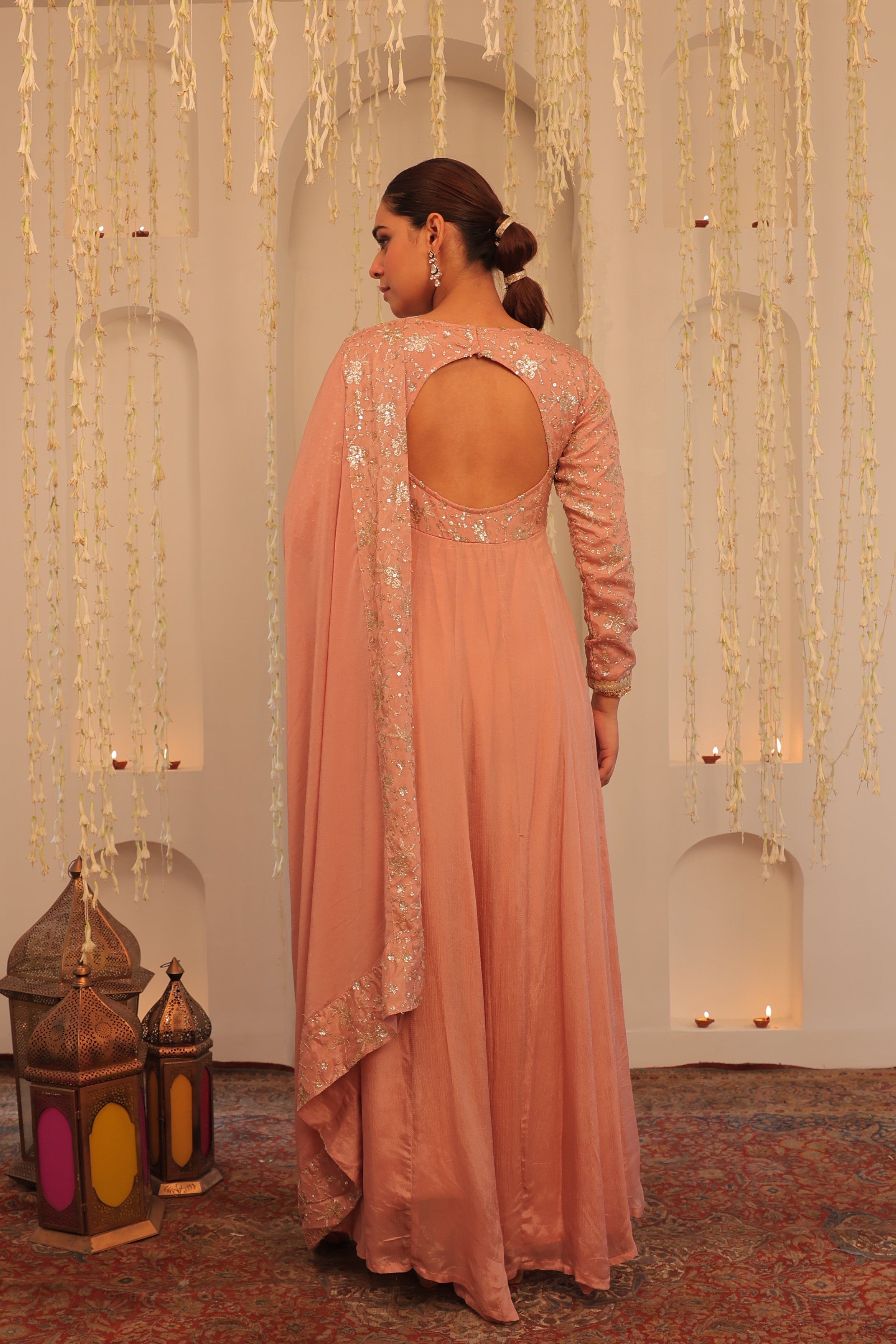 Alaya Mehfil Blush Pink Anarkali Set