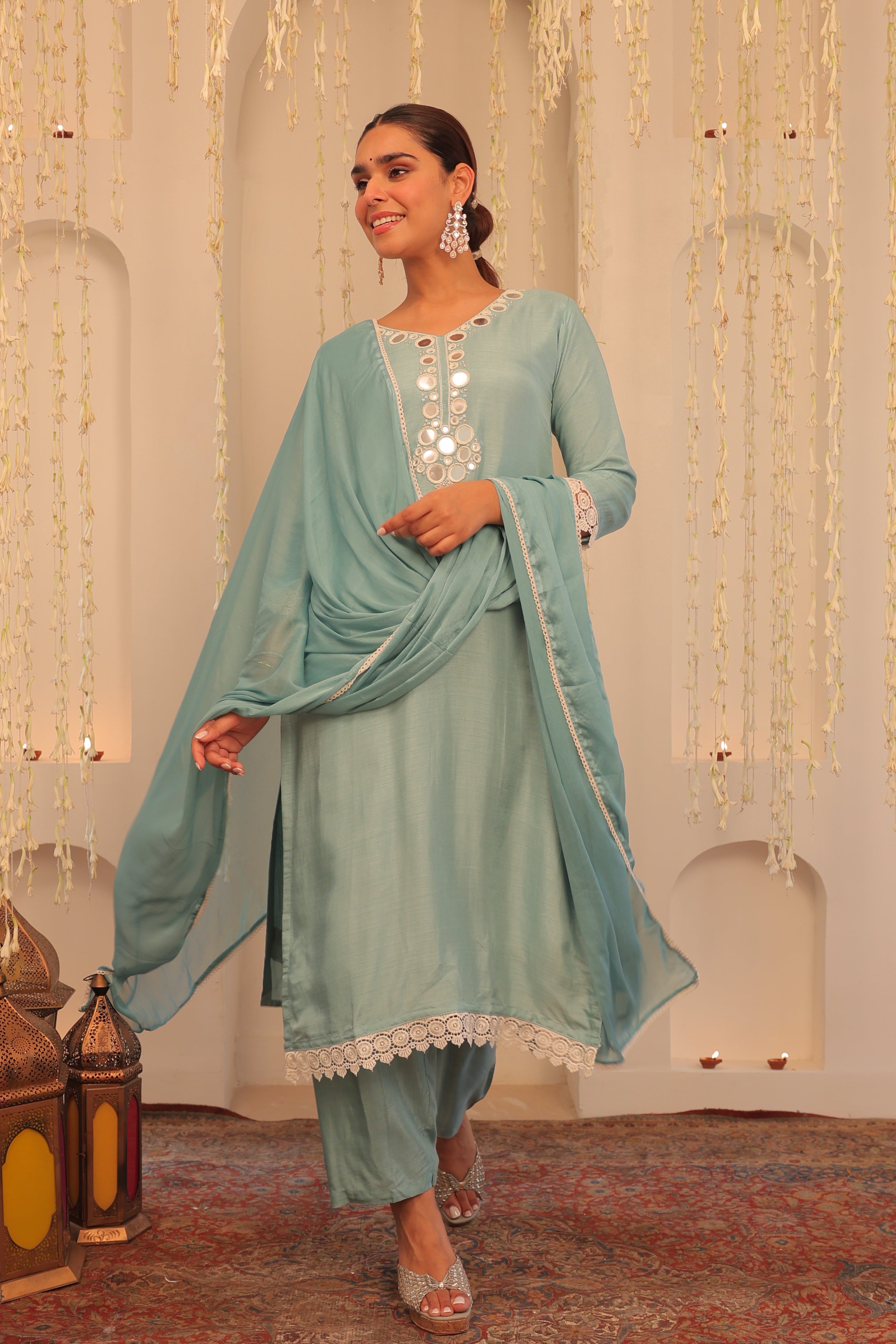 Alaya Mehfil Breeze Blue Kurta Set