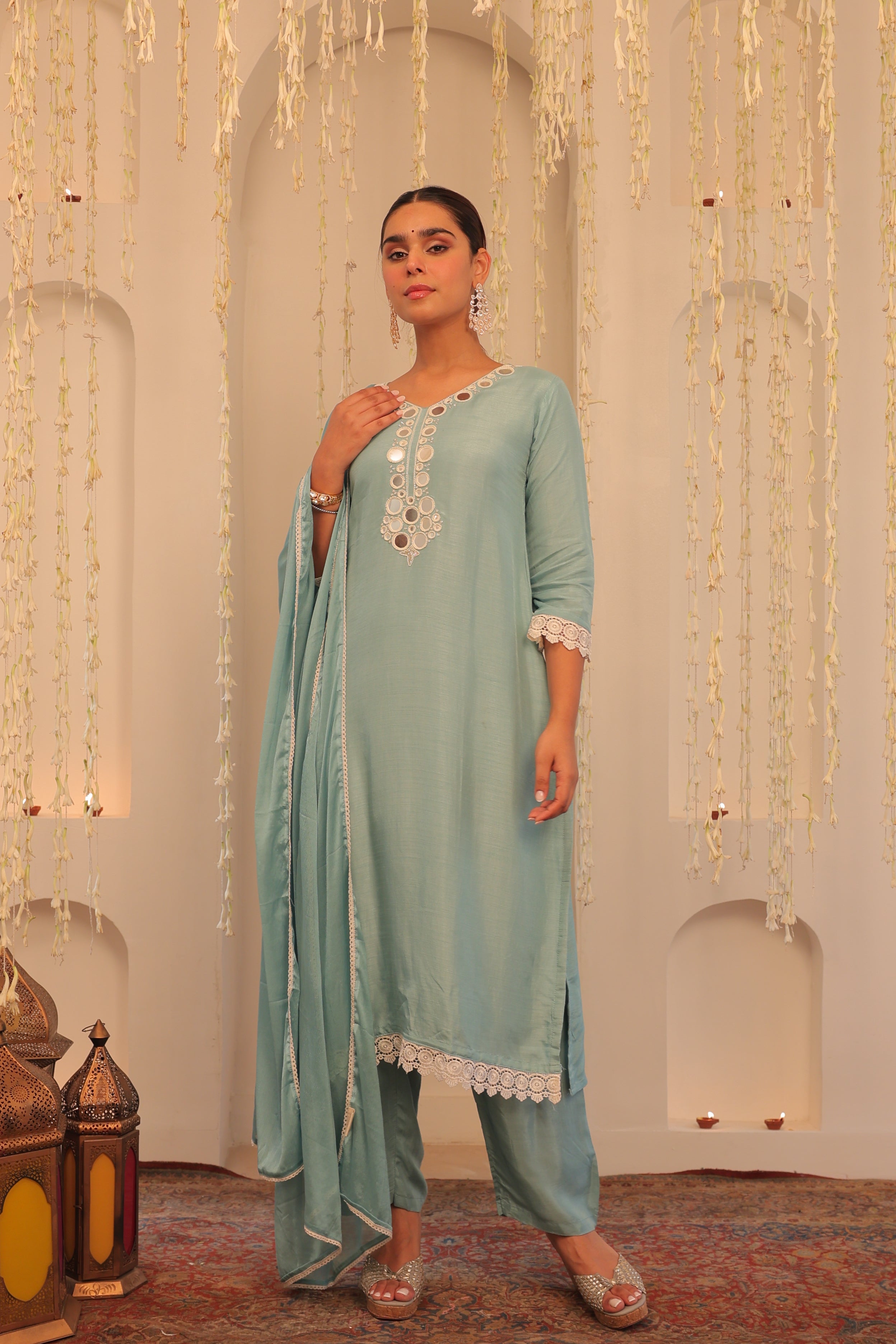 Alaya Mehfil Breeze Blue Kurta Set