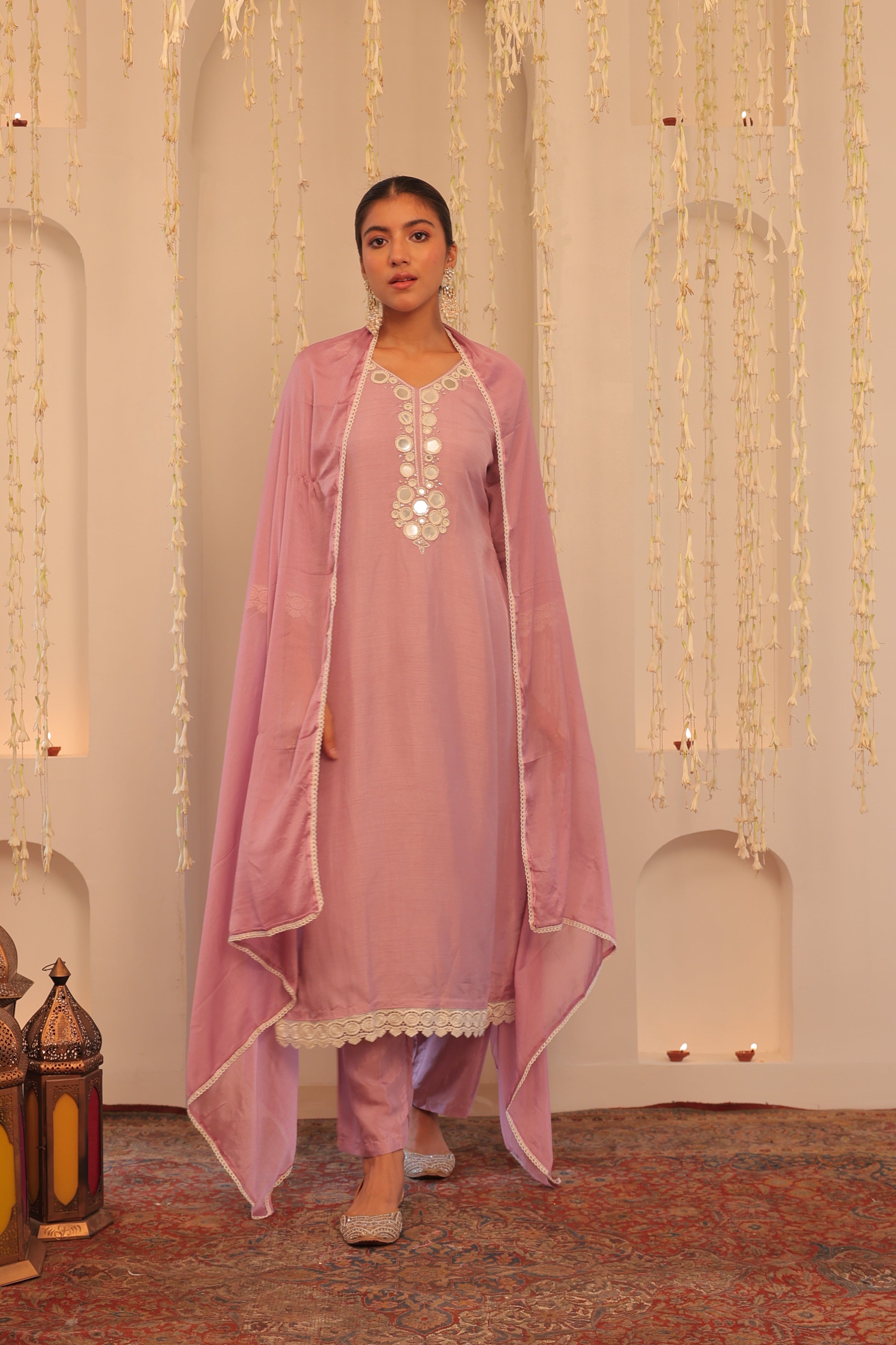 Alaya Mehfil Lavender Kurta Set