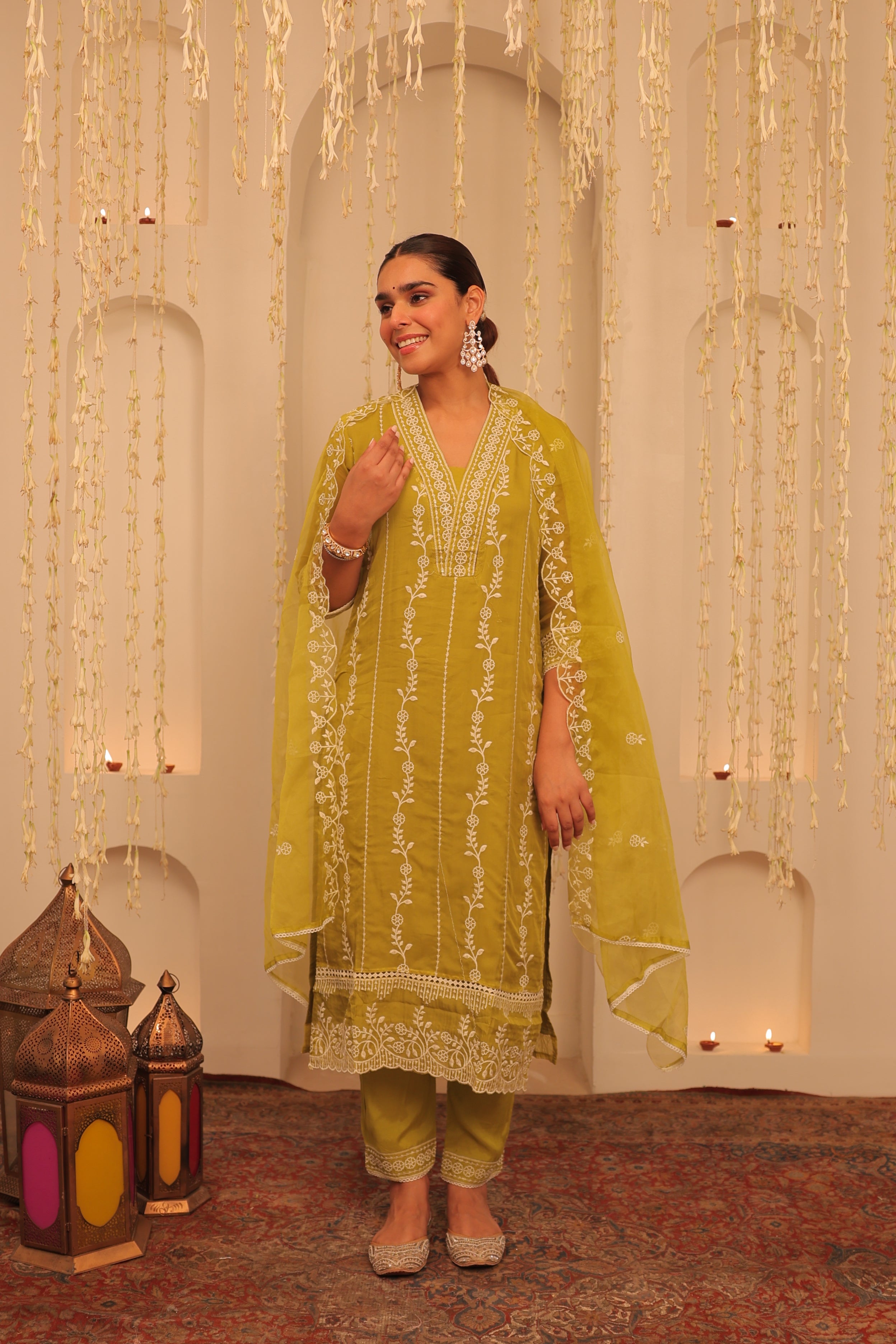 Alaya Mehfil Key Lime Kurta Set