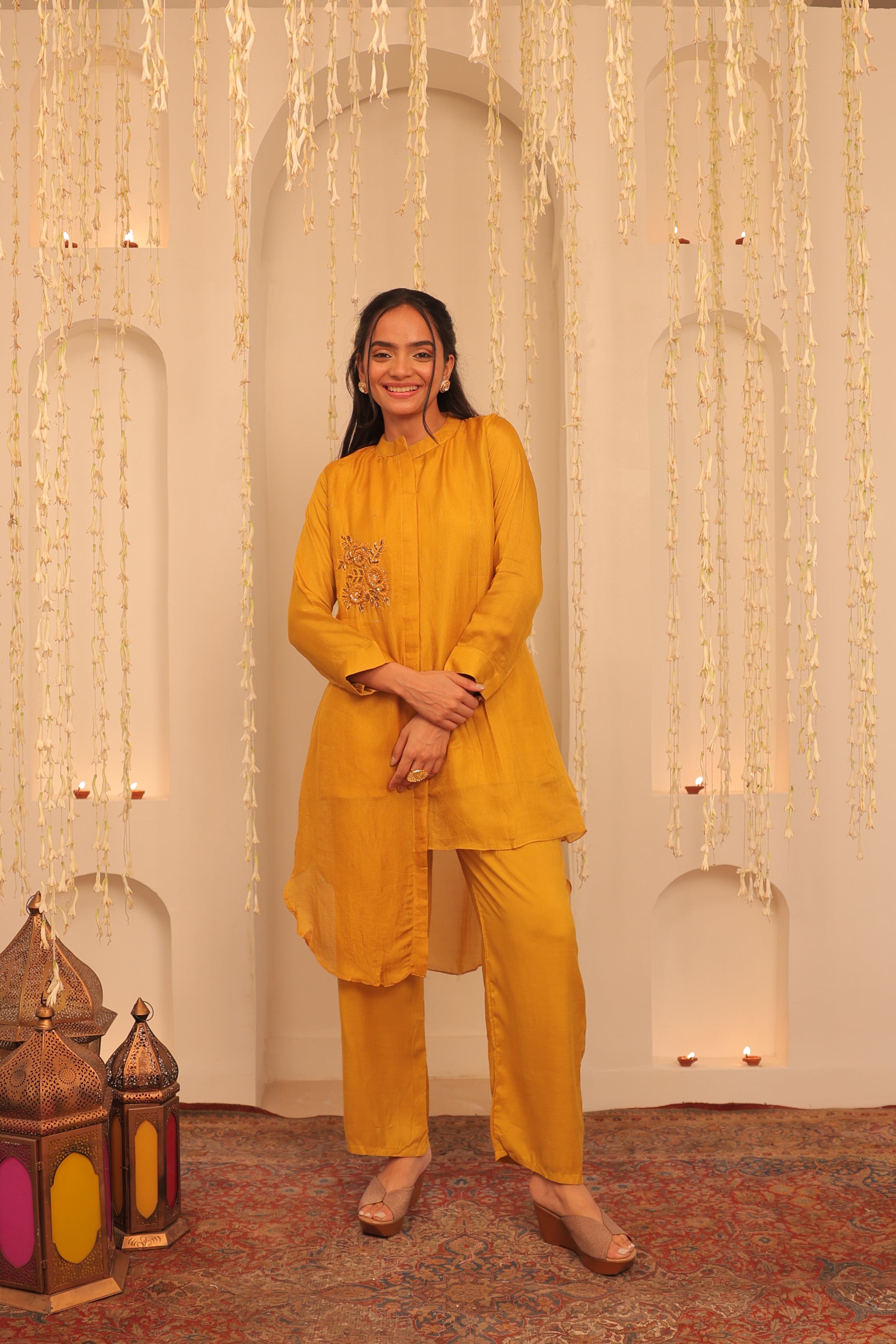 Alaya Mehfil Amber Yellow Kurta Set