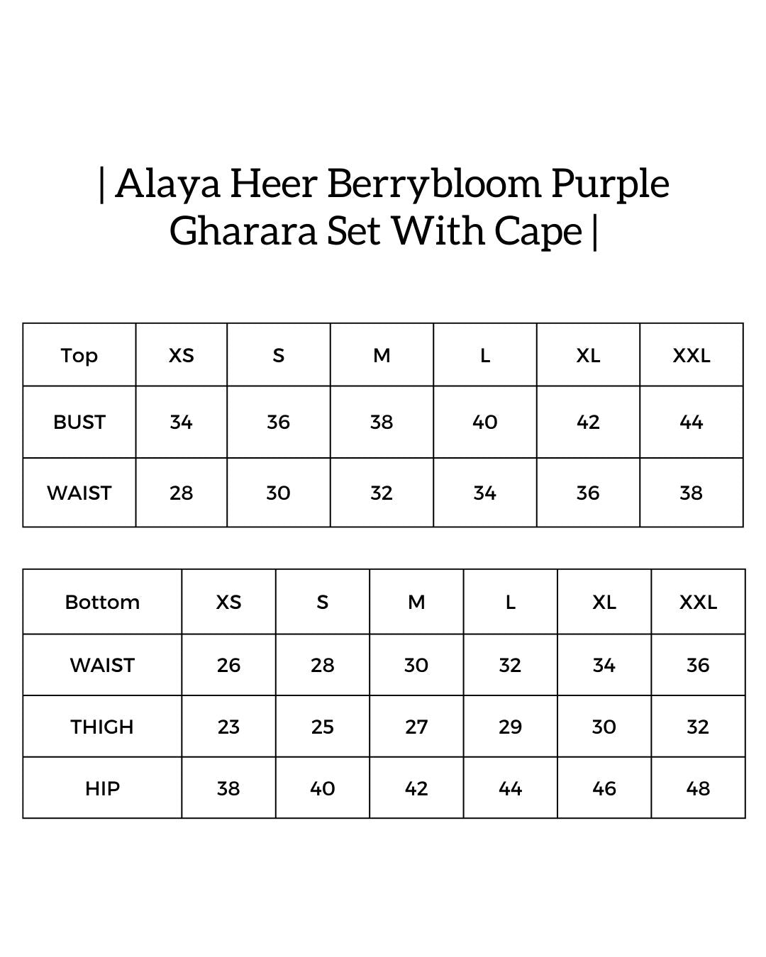 Alaya Heer Berrybloom Purple Gharara Set With Cape