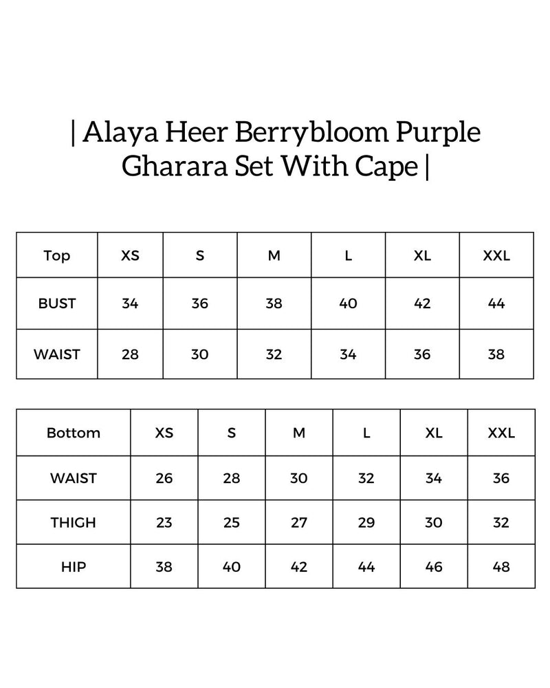 Alaya Heer Berrybloom Purple Gharara Set With Cape