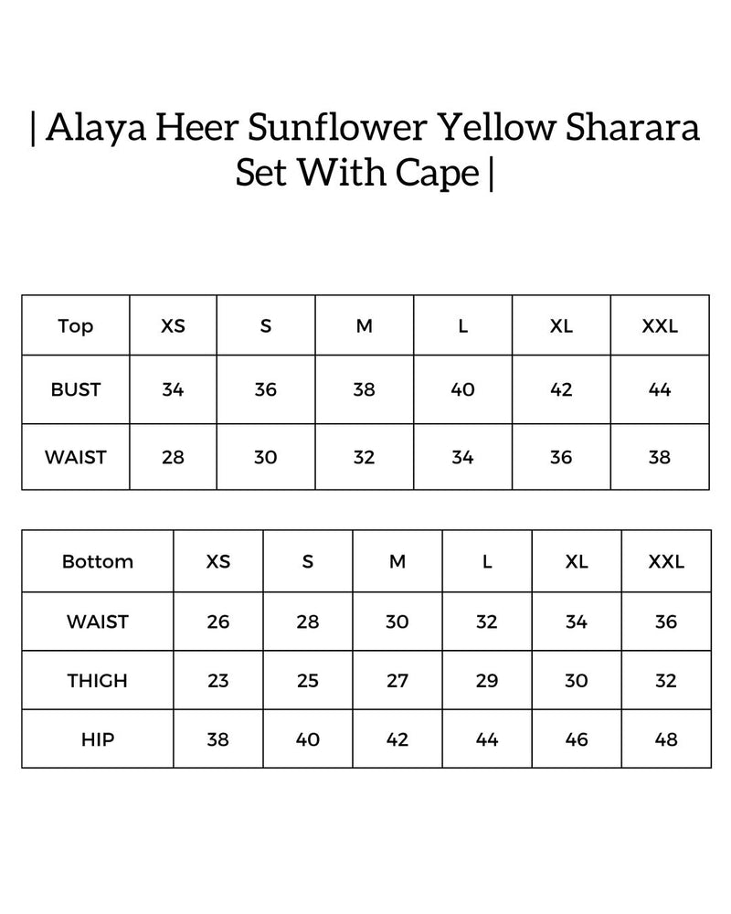 Alaya Heer Sunflower Yellow Sharara Set With Cape