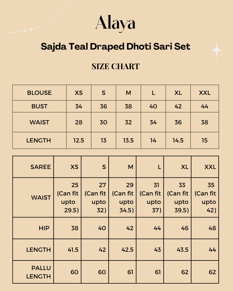 Sajda Teal Draped Dhoti Sari Set