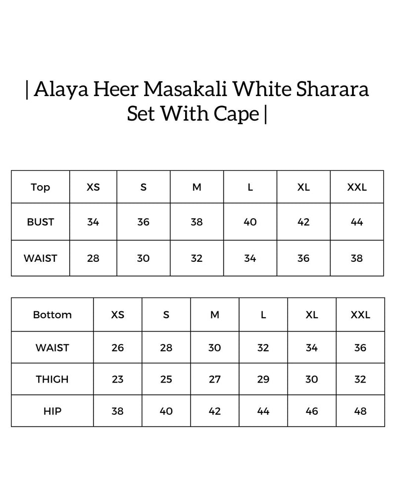 Alaya Heer Masakali White Sharara Set With Cape