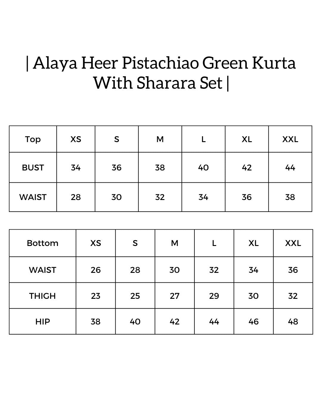 Alaya Heer Pistachiao Green Kurta With Sharara Set