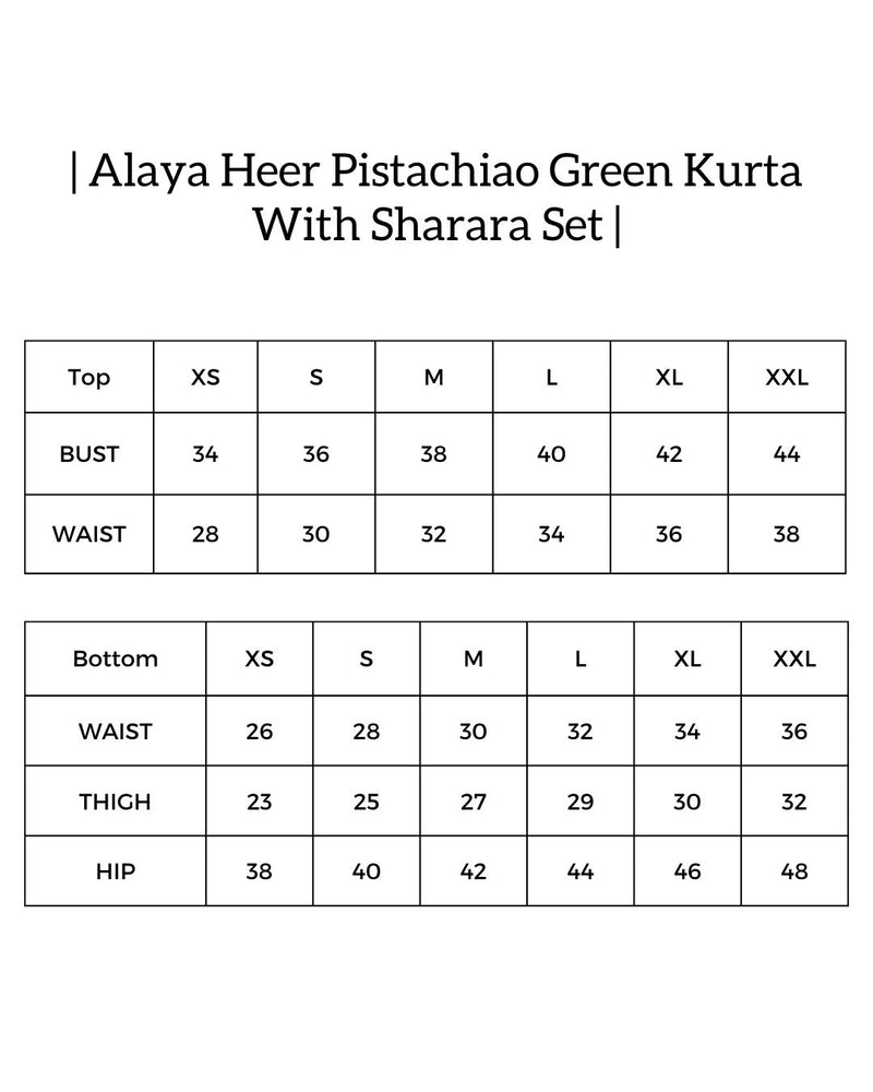 Alaya Heer Pistachiao Green Kurta With Sharara Set