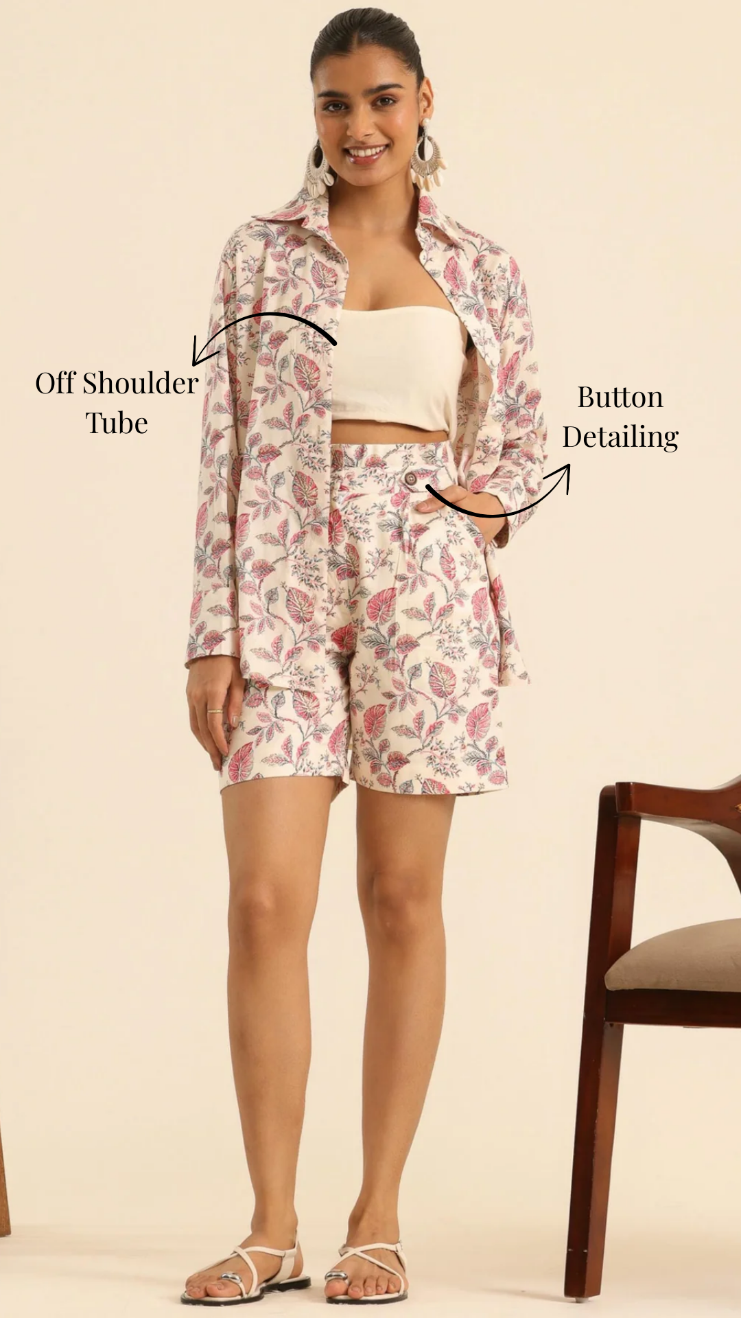 Rangrez Rose Latte Retreat Shorts