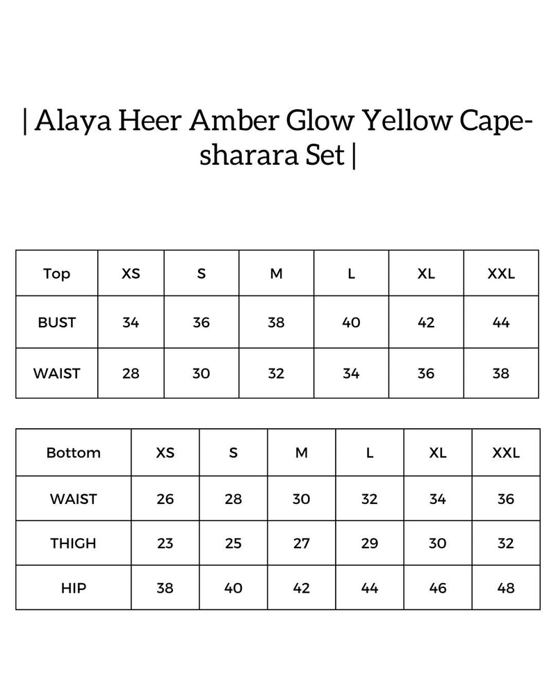 Alaya Heer Amber Glow Yellow Cape-sharara Set