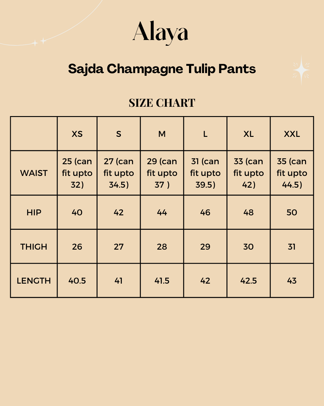 Sajda Champagne Tulip Pants