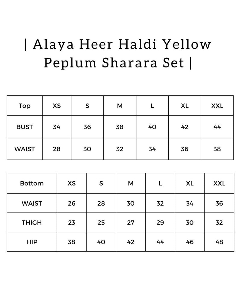 Alaya Heer Haldi Yellow Peplum Sharara Set
