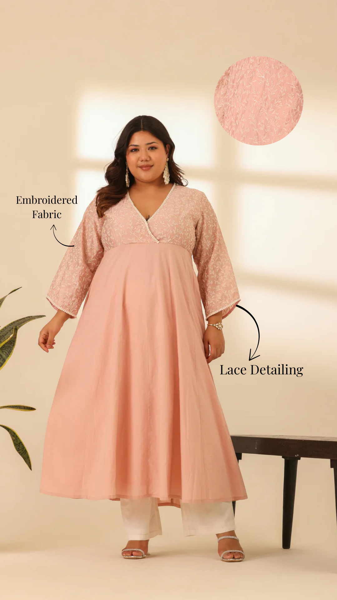 Rangrez Petal Pink Embroidered Anarkali