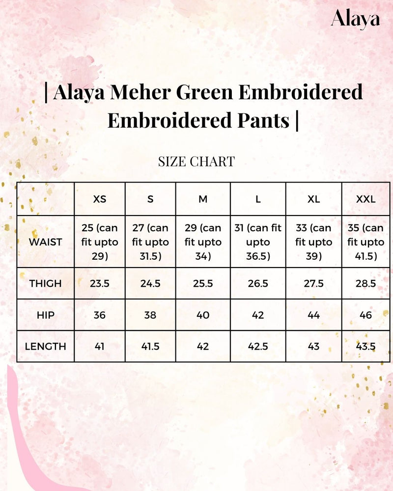 Alaya Meher Green Embroidered Pant