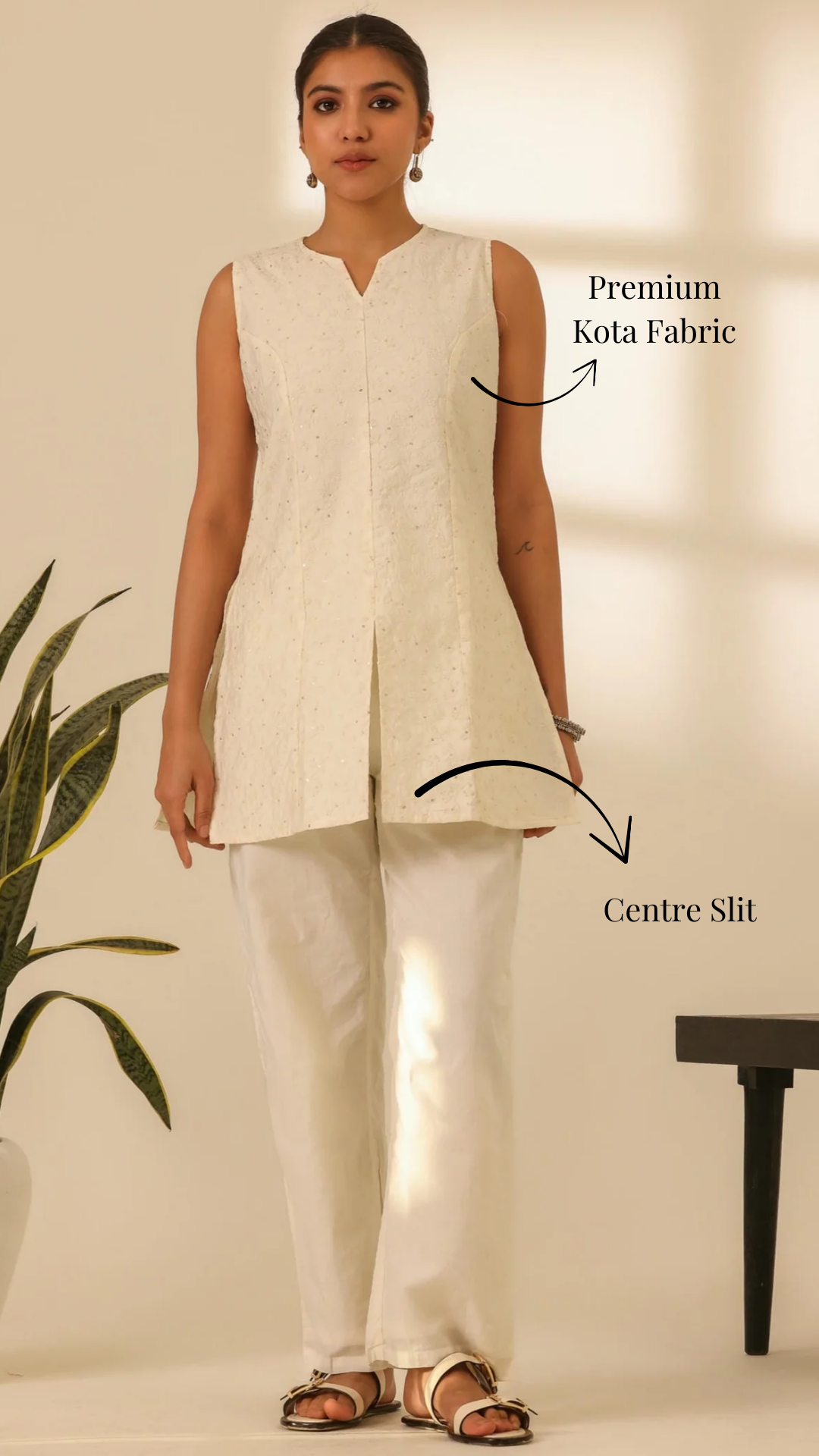 Rangrez Moonlight White Embroidered Short Kurta
