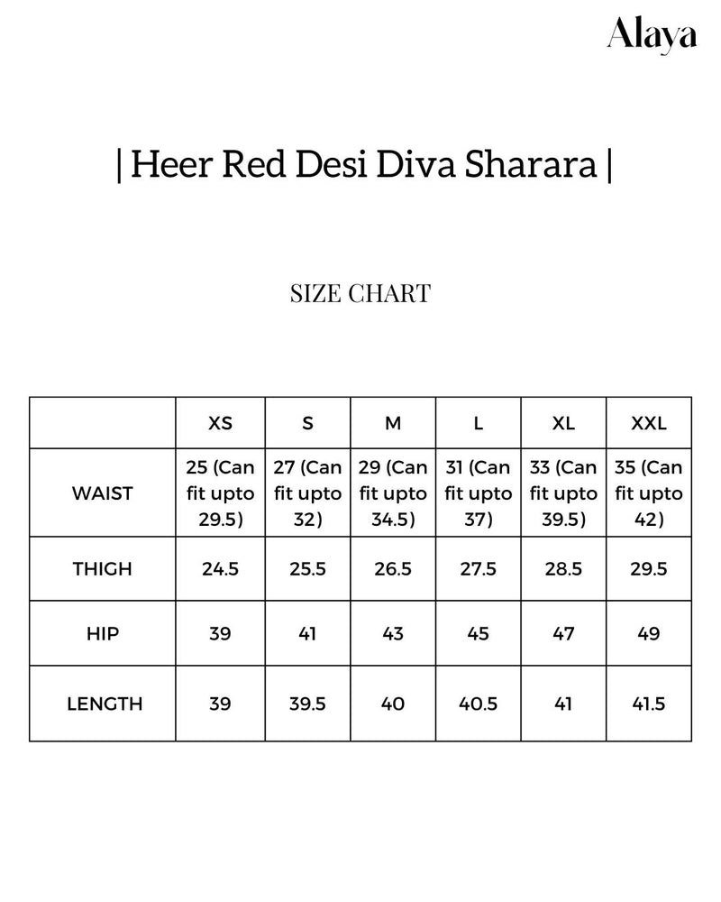 Alaya Heer Red Desi Diva Cami-sharara Set with Choker Dupatta