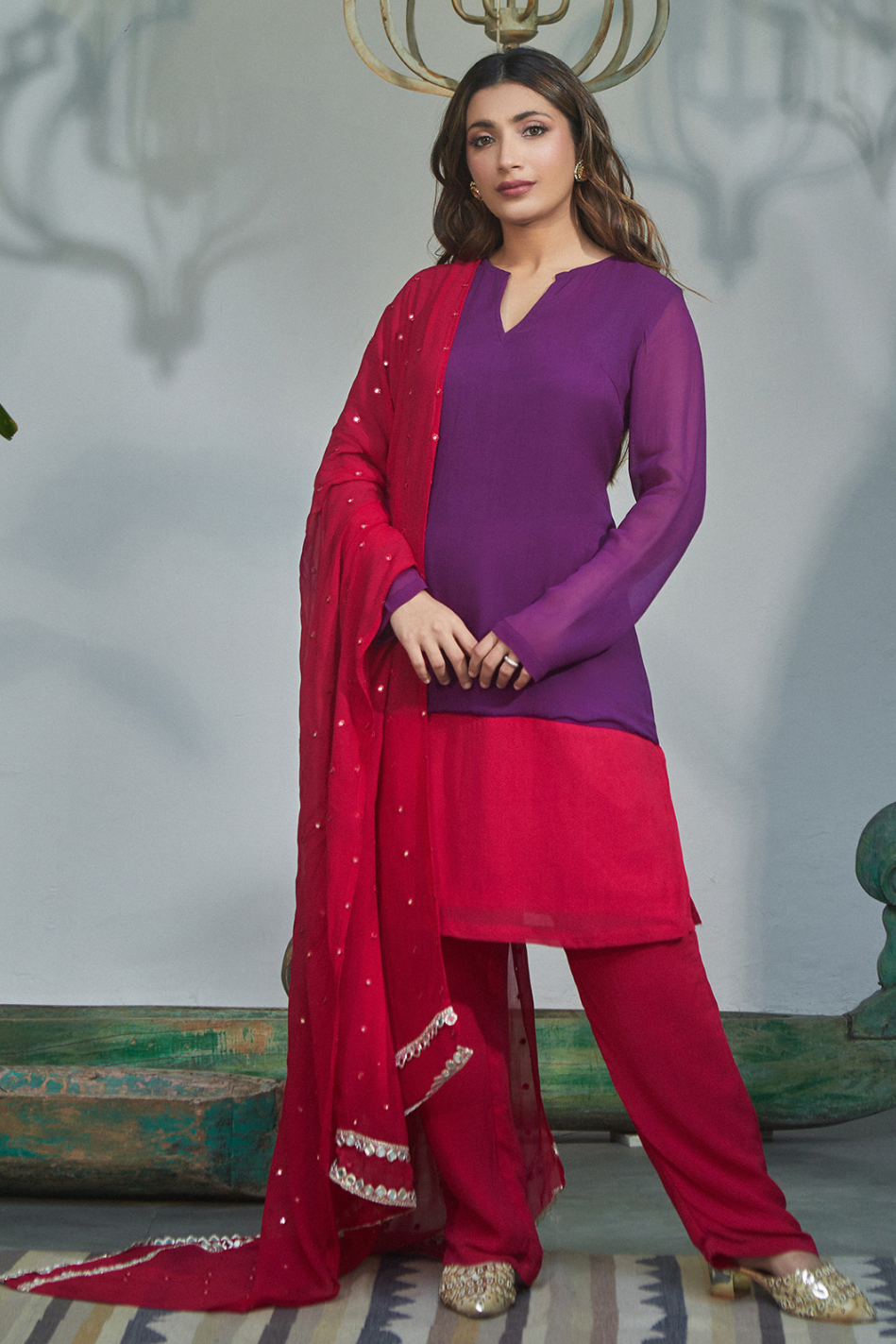 Cister Co Colour Block Kurta