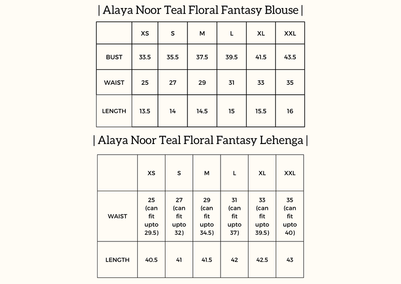 Alaya Noor Teal Floral Fantasy Lehenga Set