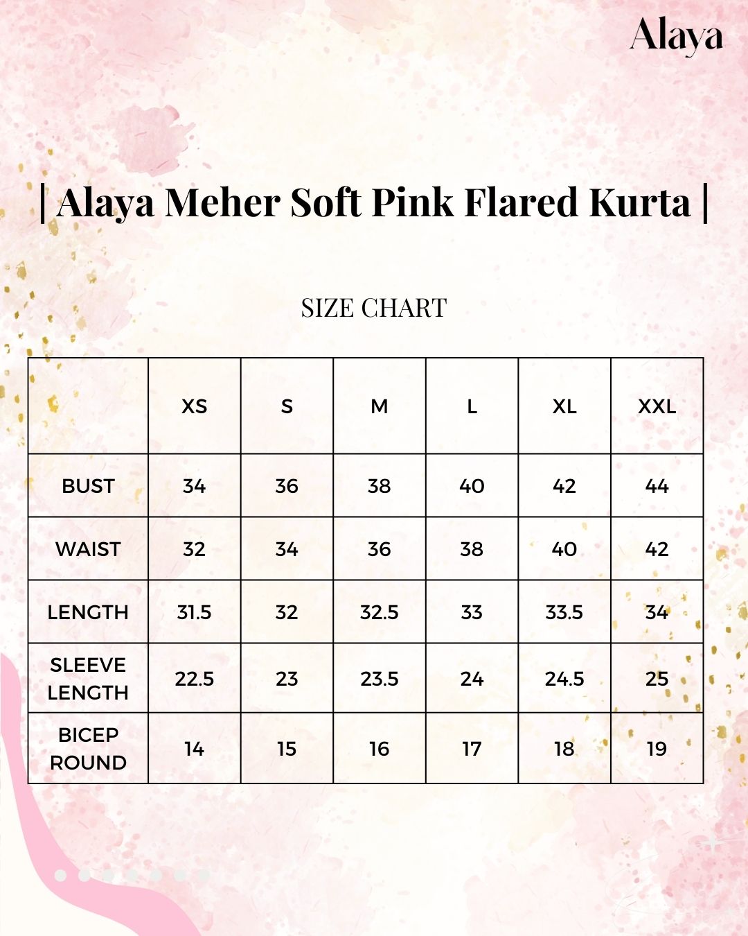 Alaya Meher Soft Pink Flared Kurta