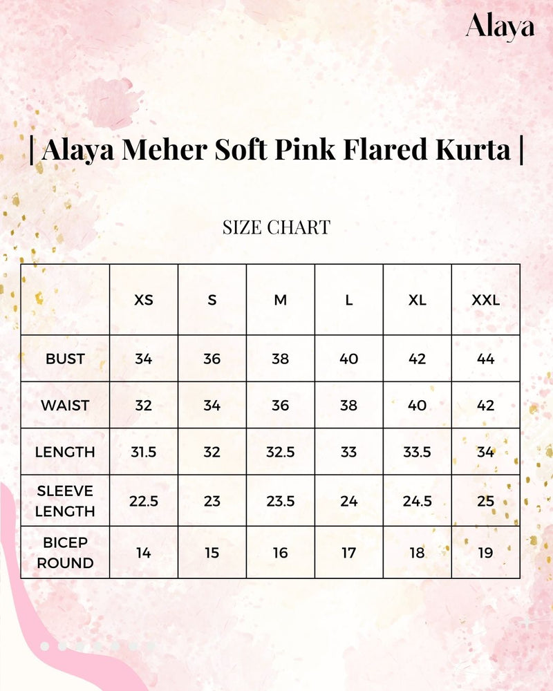 Alaya Meher Soft Pink Flared Kurta