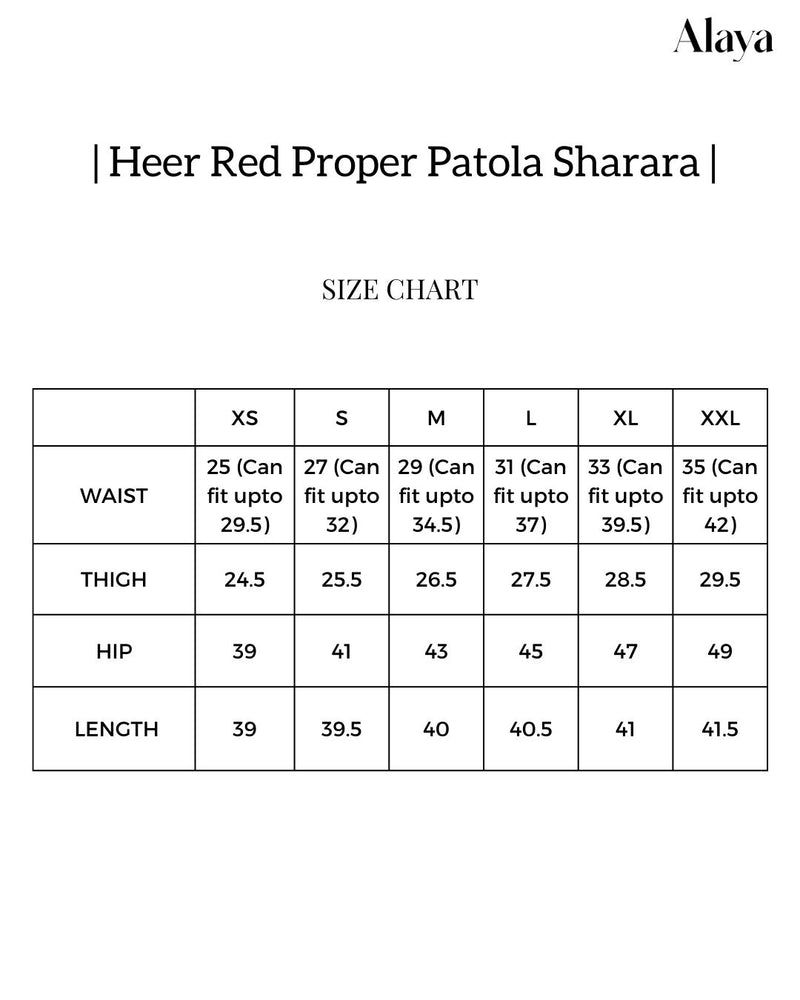 Alaya Heer Proper Patola Red Cami-Sharara Set with Choker Dupatta