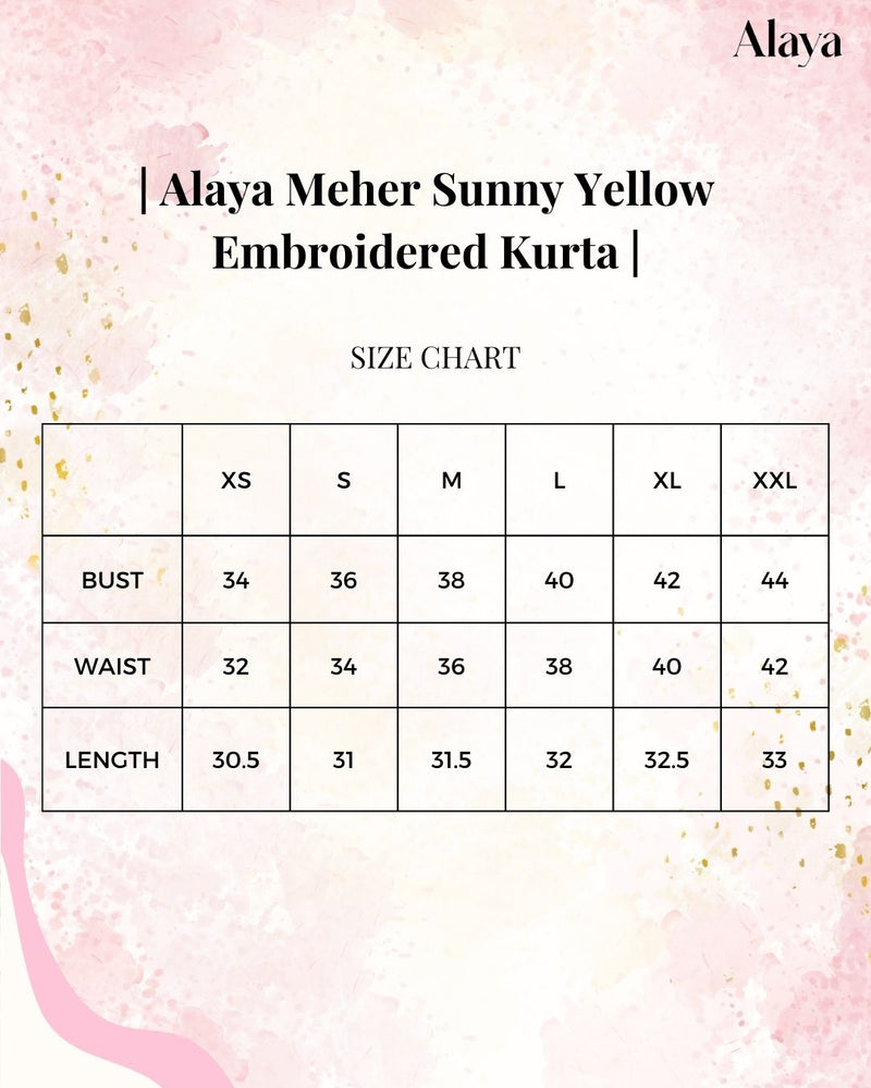 Alaya Meher Sunny Yellow Embroidered Kurta Set