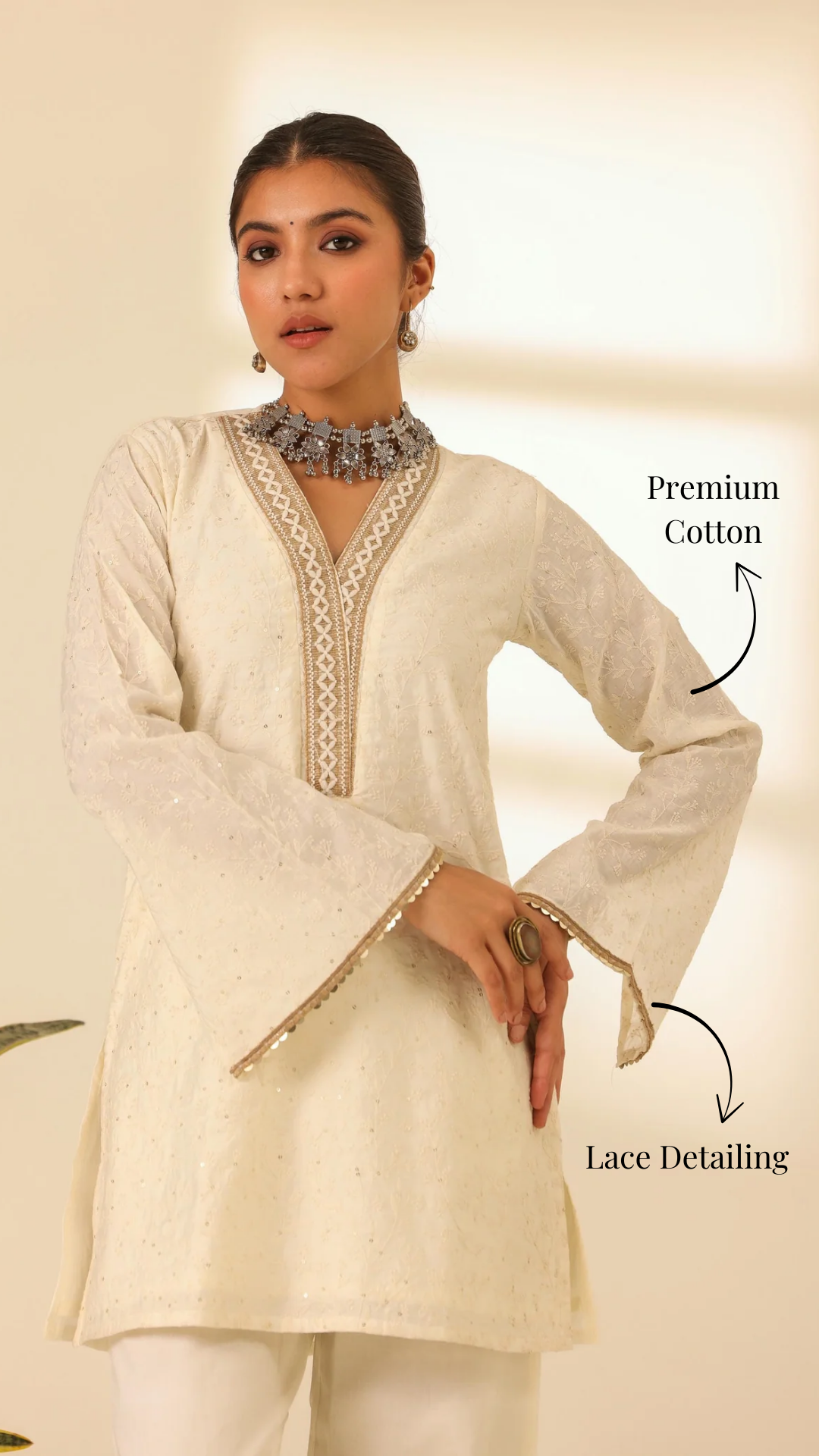 Rangrez Moonlight White Embroidered Kurta Set