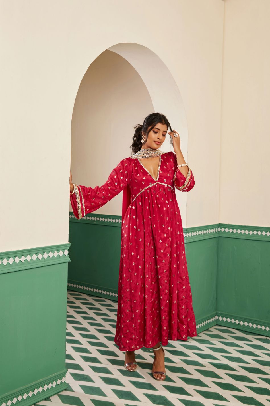 Sajda Fuchsia Pink Anarkali Set