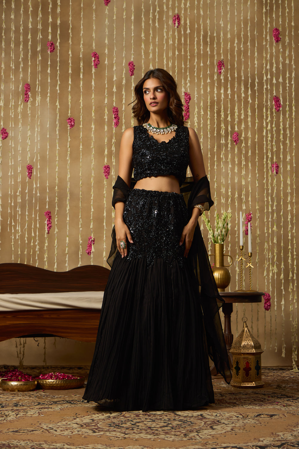 Jhoom Midnight Sequin Lehenga Set