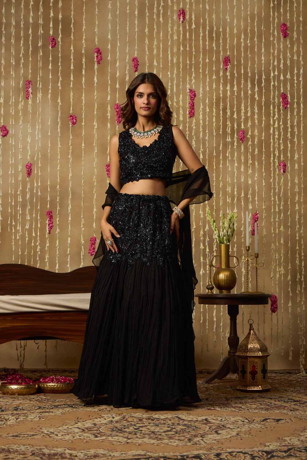 Jhoom Midnight Sequin Lehenga Set