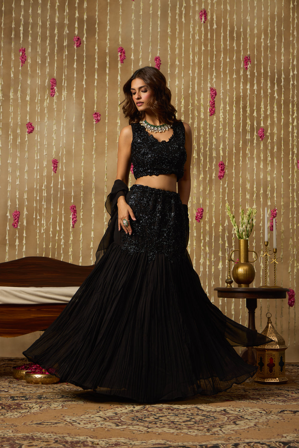 Jhoom Midnight Sequin Lehenga Set