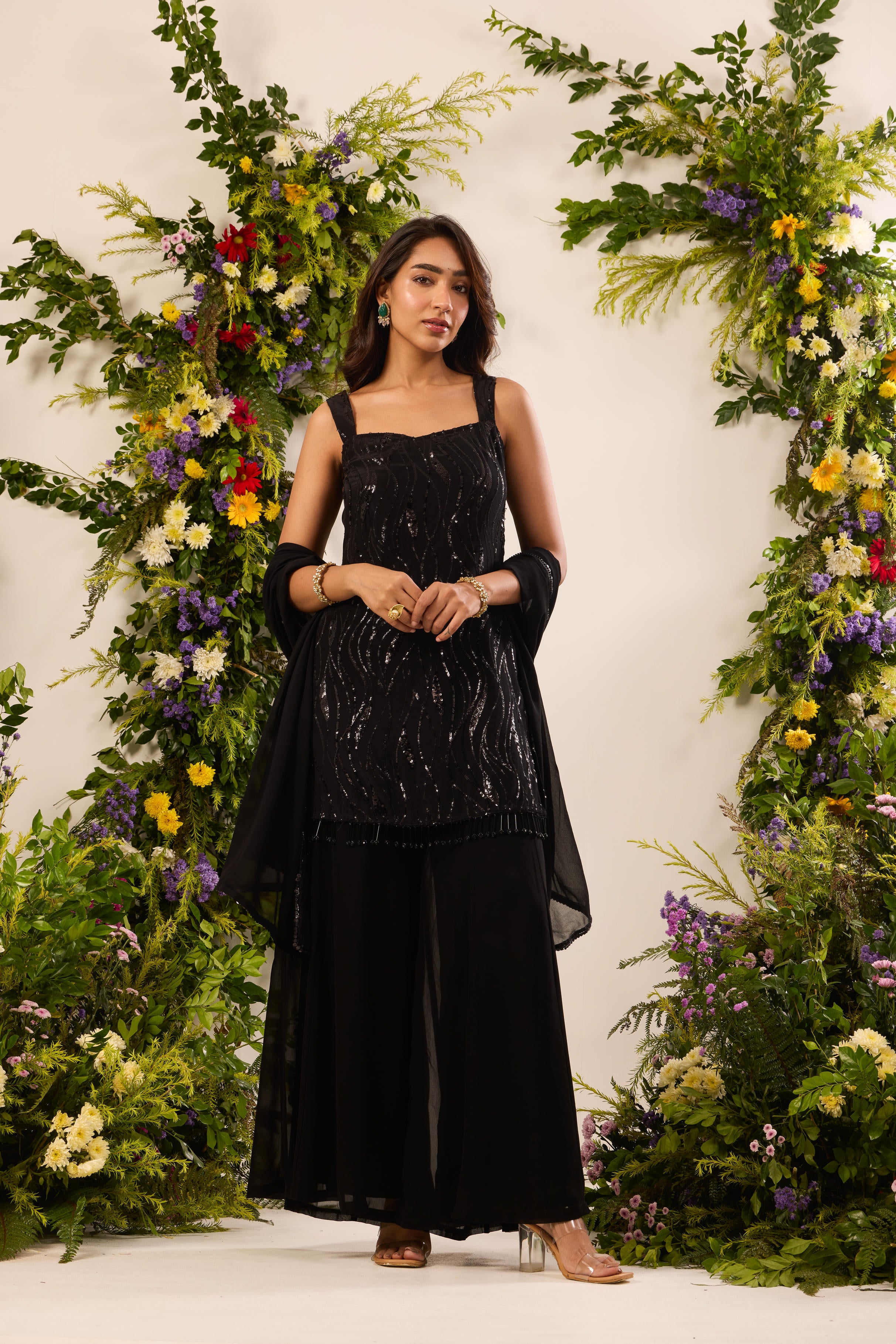 Mastaani Black Shine Kurta Set