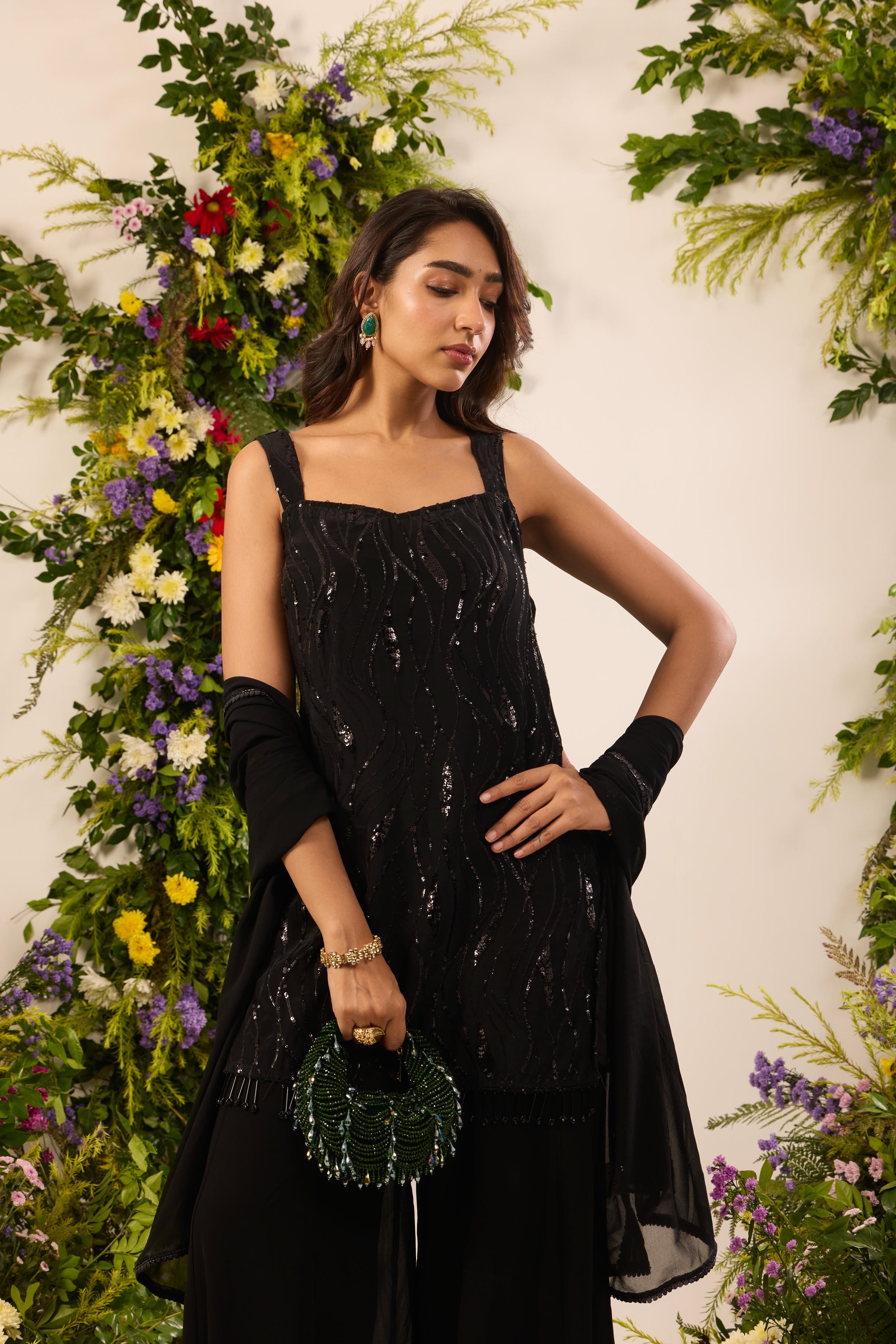 Mastaani Black Shine Kurta Set