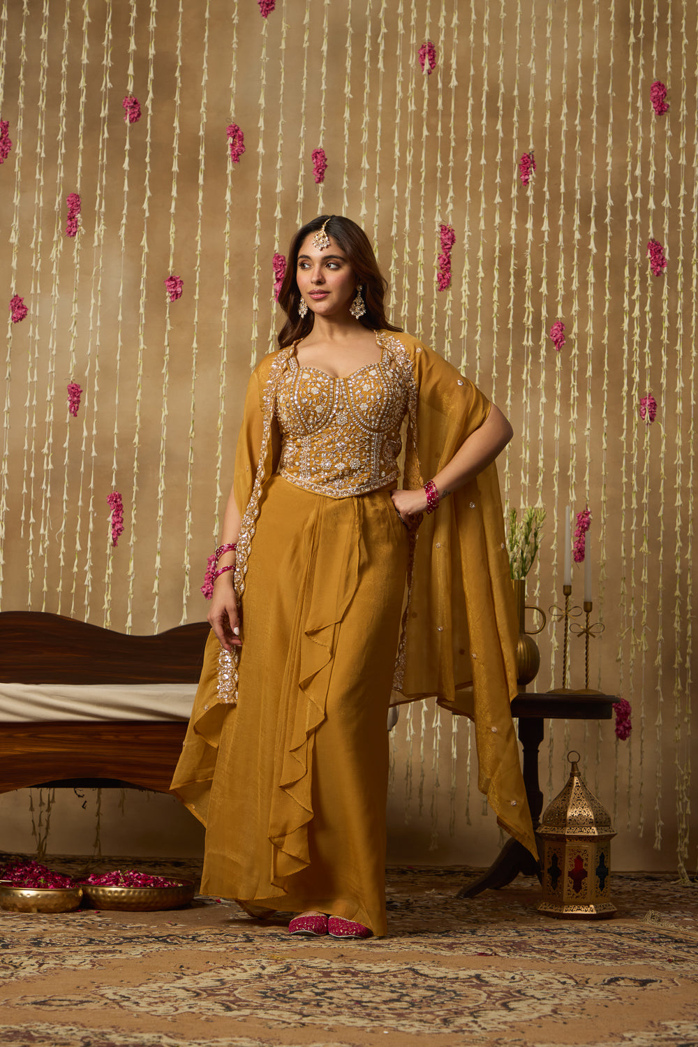 Jhoom Amber Mirror Cape Set