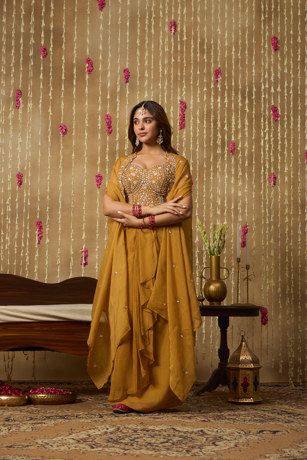 Jhoom Amber Mirror Cape Set