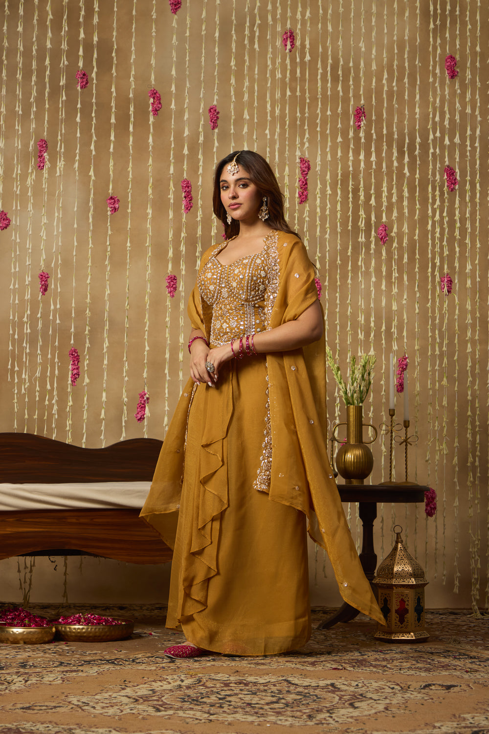 Jhoom Amber Mirror Cape Set