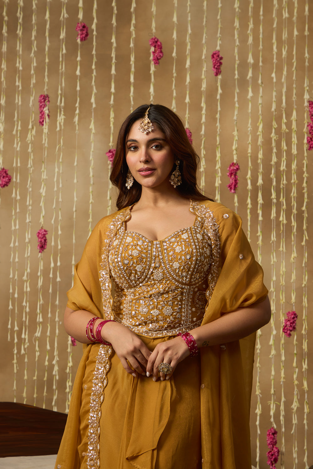 Jhoom Amber Mirror Cape Set