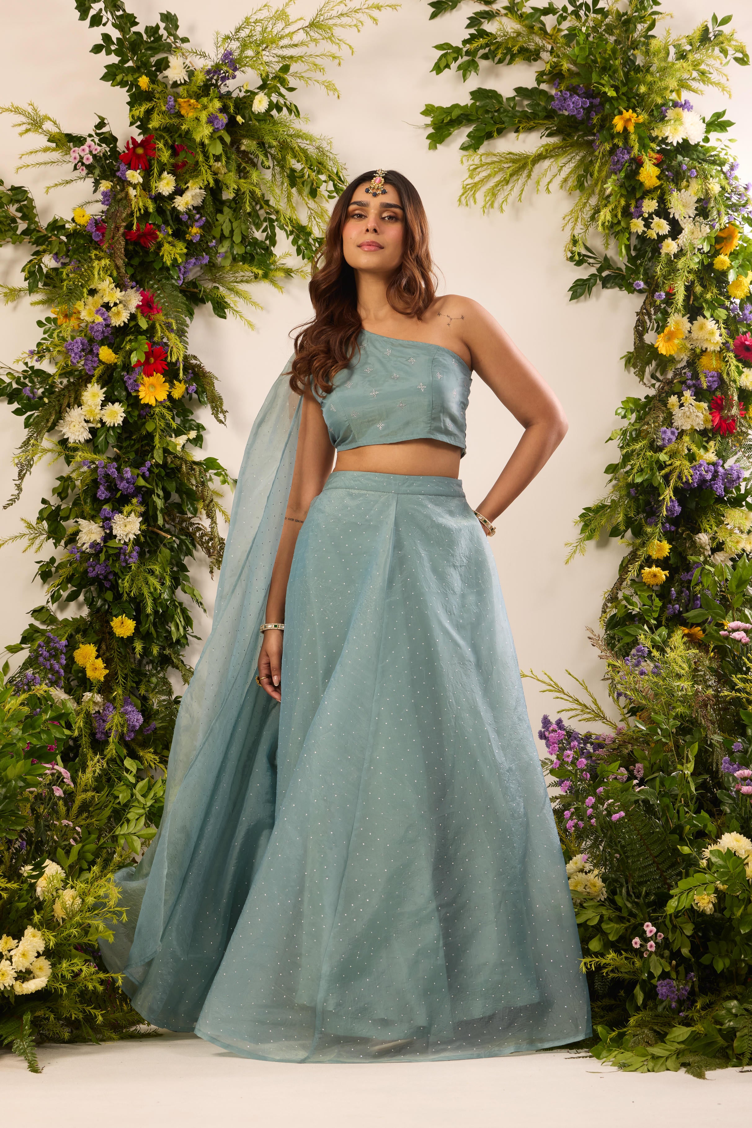 Mastaani Mist Blue Lehenga Set