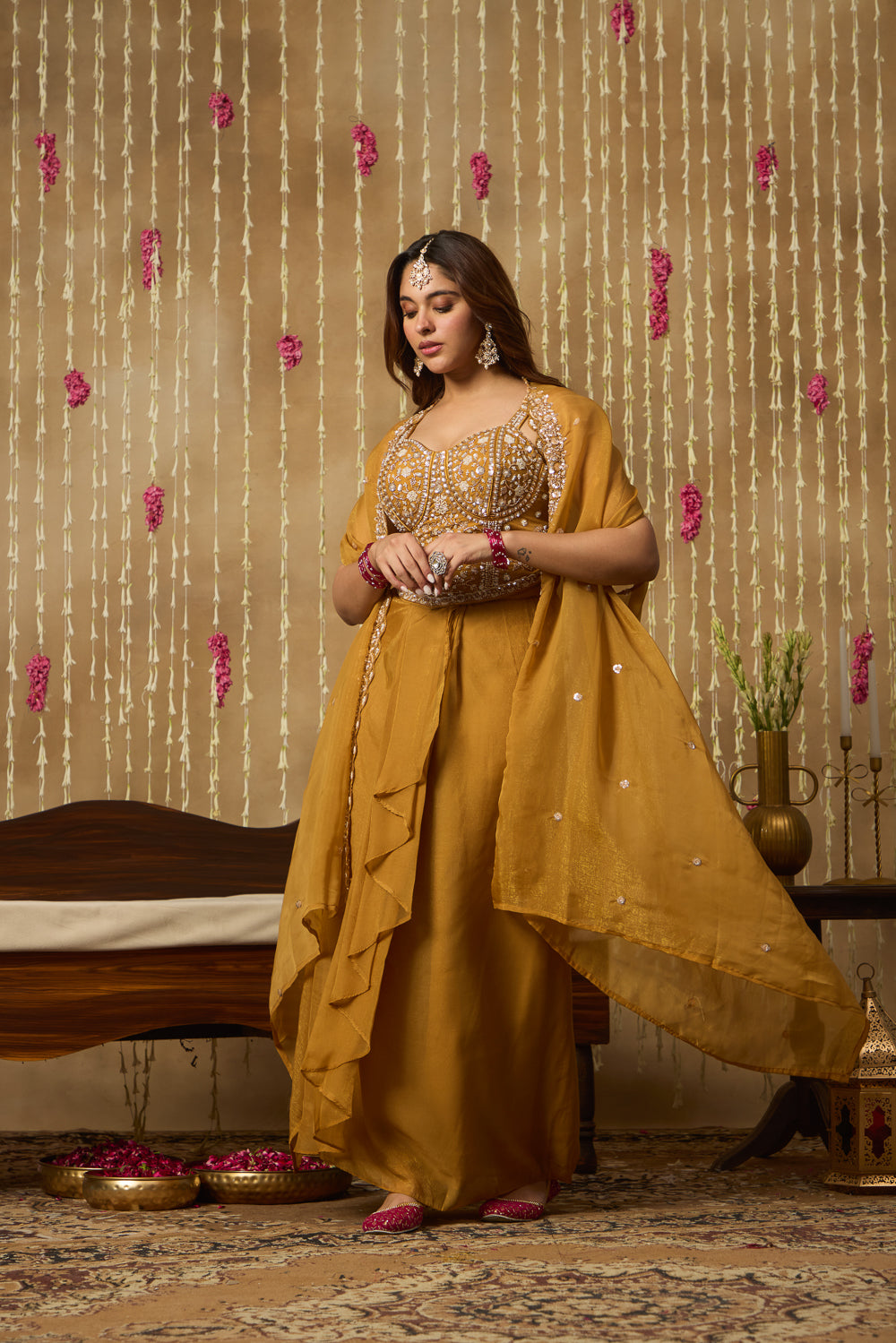 Jhoom Amber Mirror Cape Set