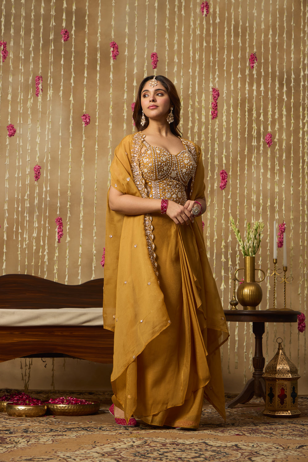 Jhoom Amber Mirror Cape Set