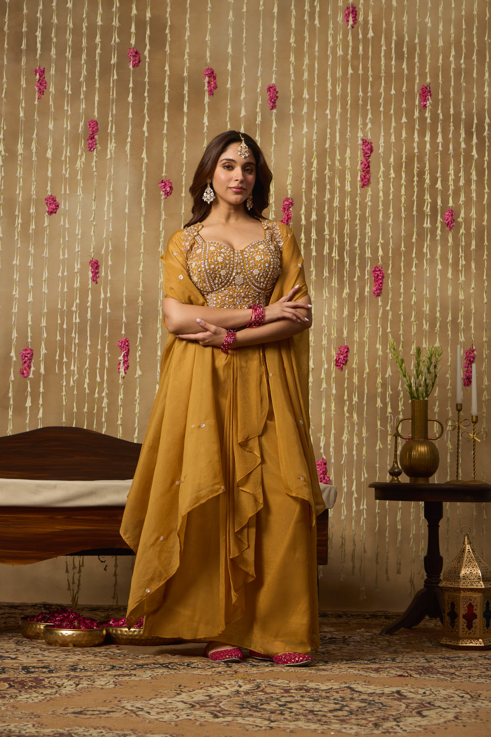 Jhoom Amber Mirror Cape Set