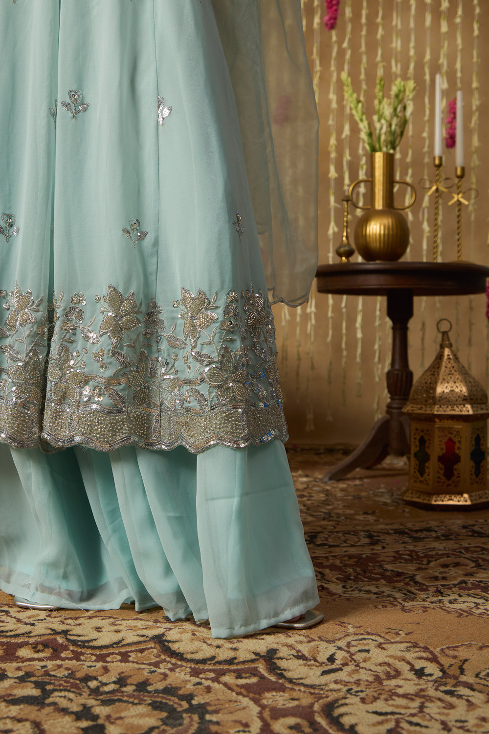 Jhoom Powder Blue Anarkali Set