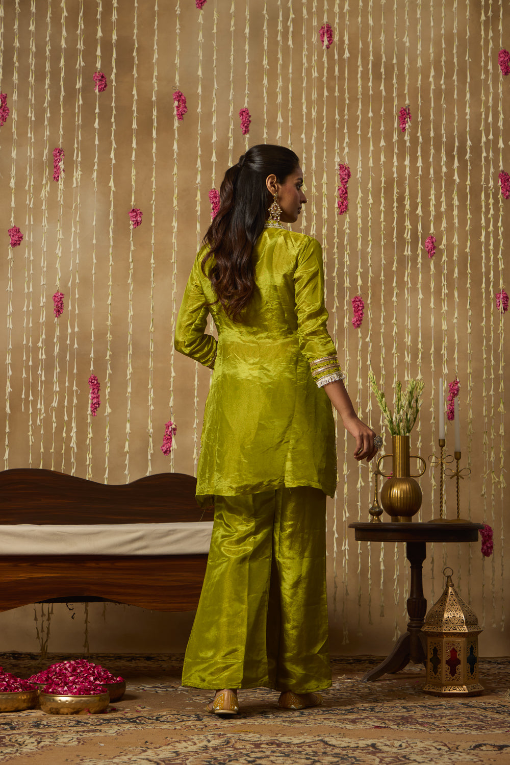 Jhoom Lime Embroidered Kurta Set