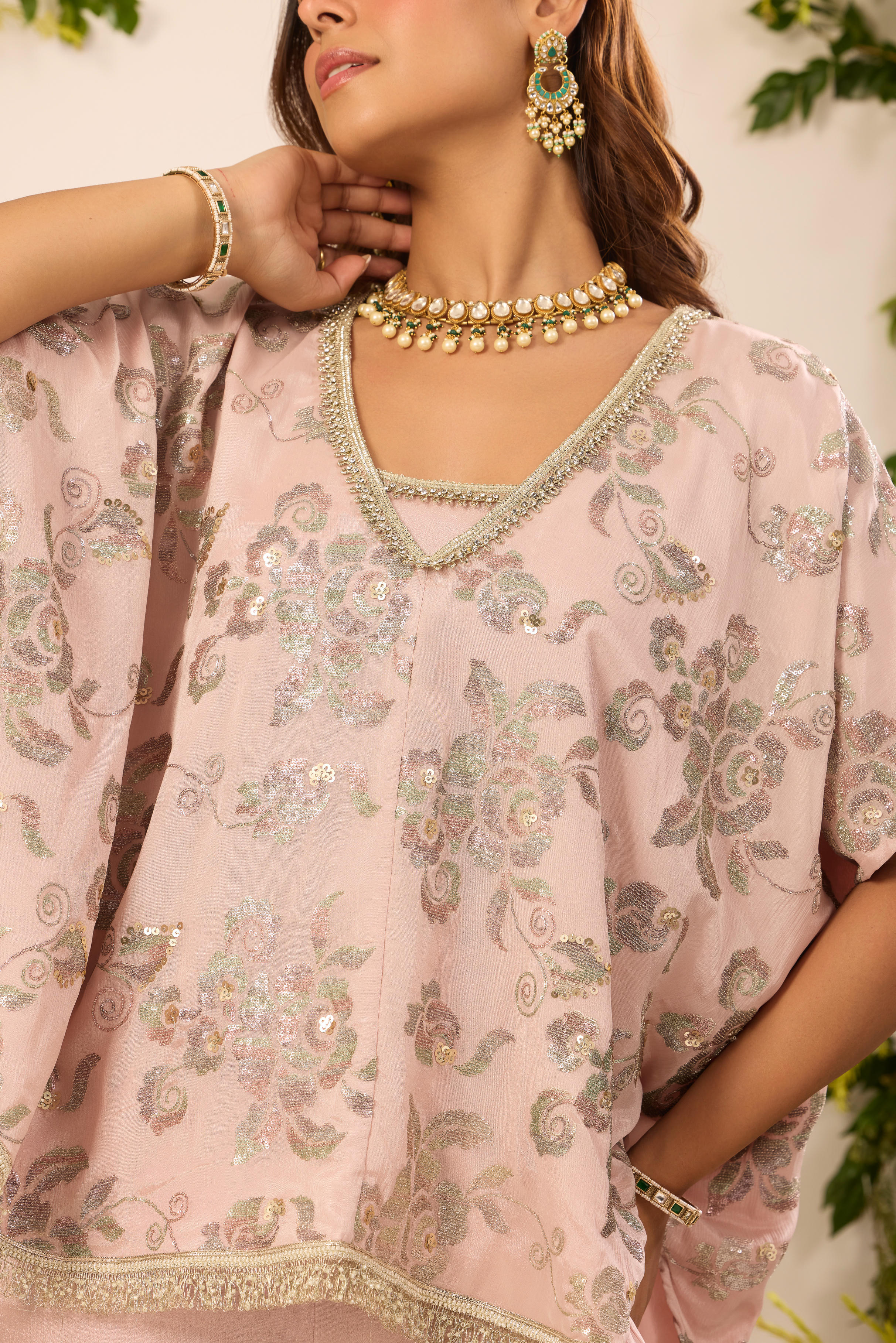 Mastaani Blush Bloom Sharara Set