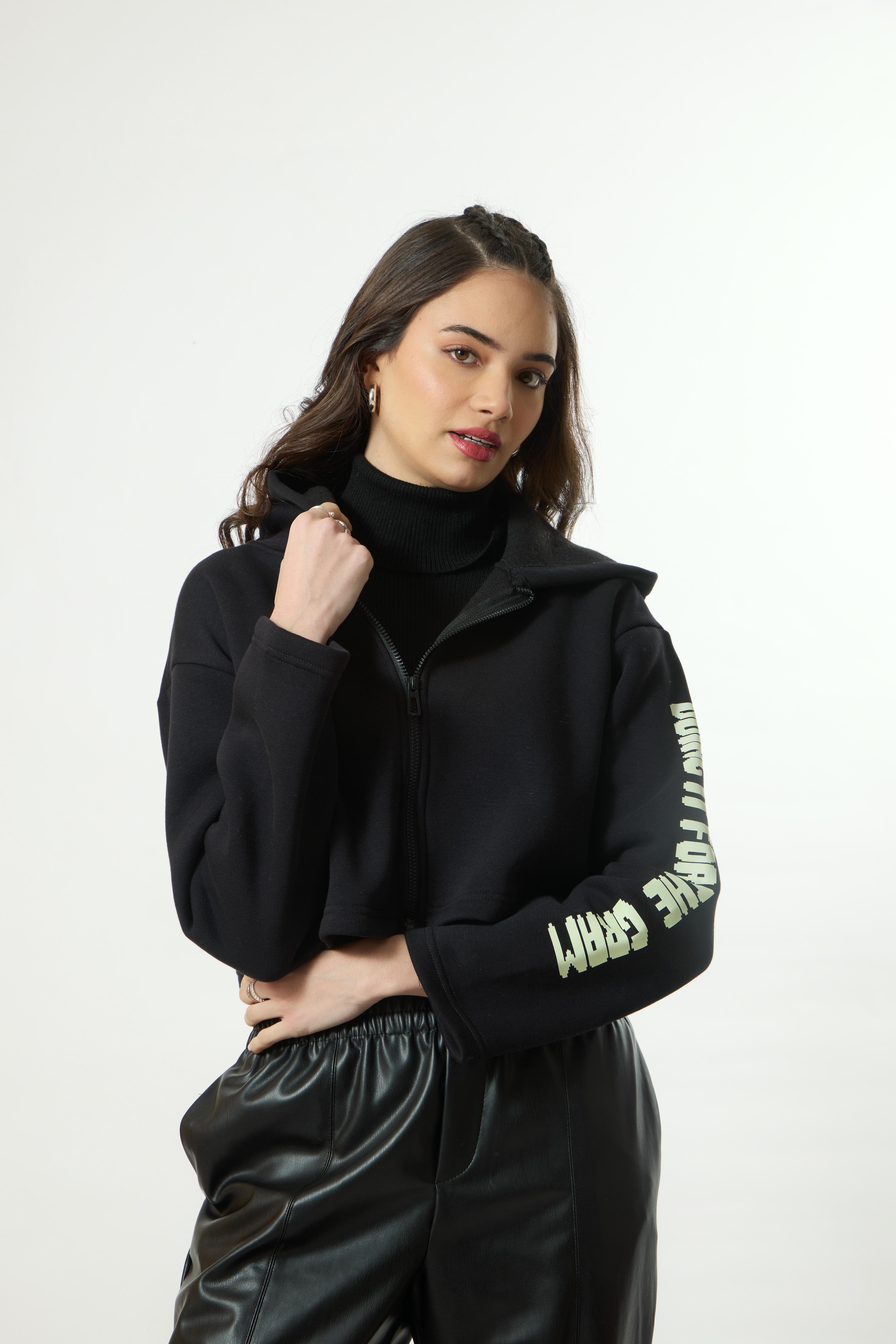 “FLEXIN” Premium Crop Hoodie