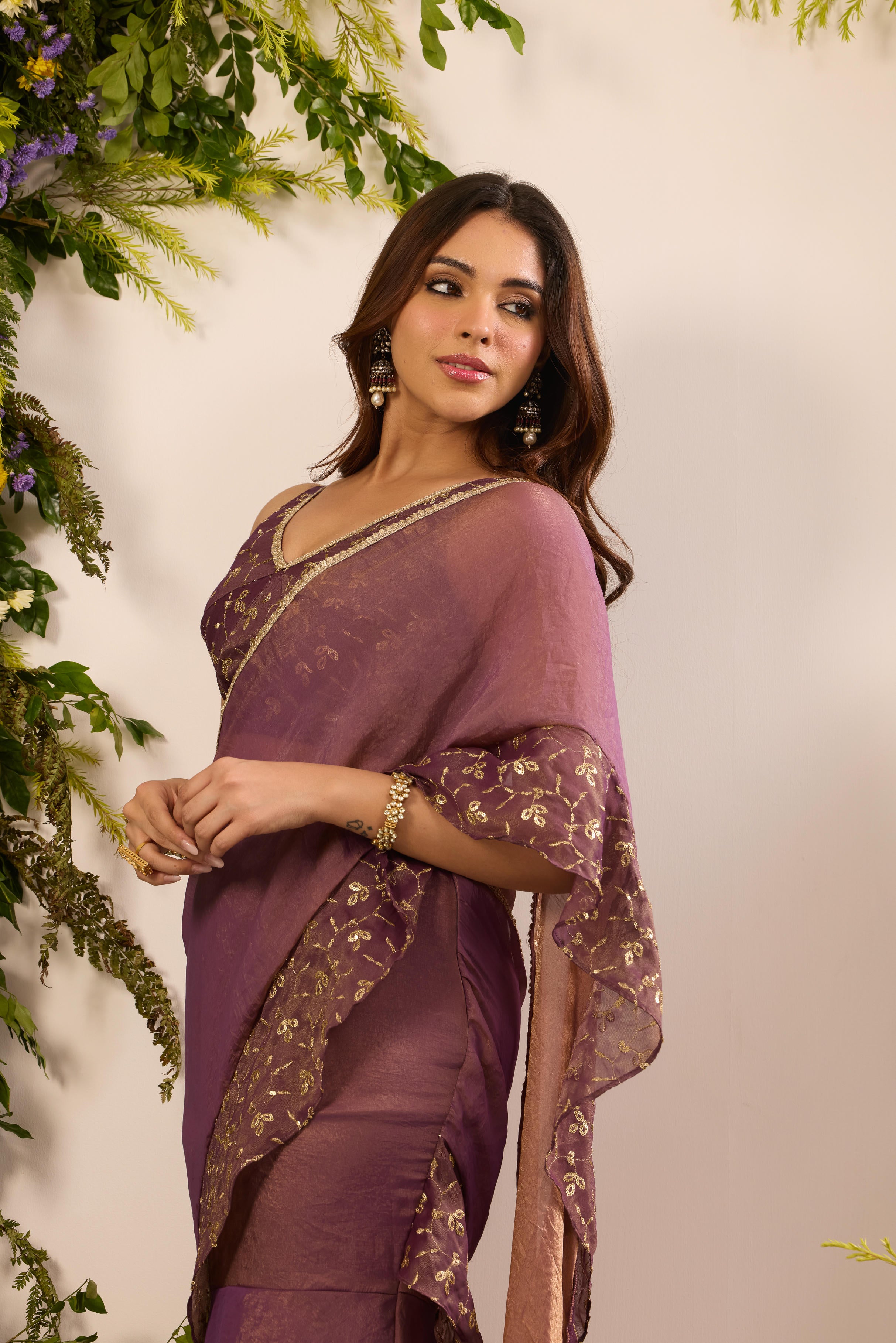 Mastaani Berry Bloom Saree Set