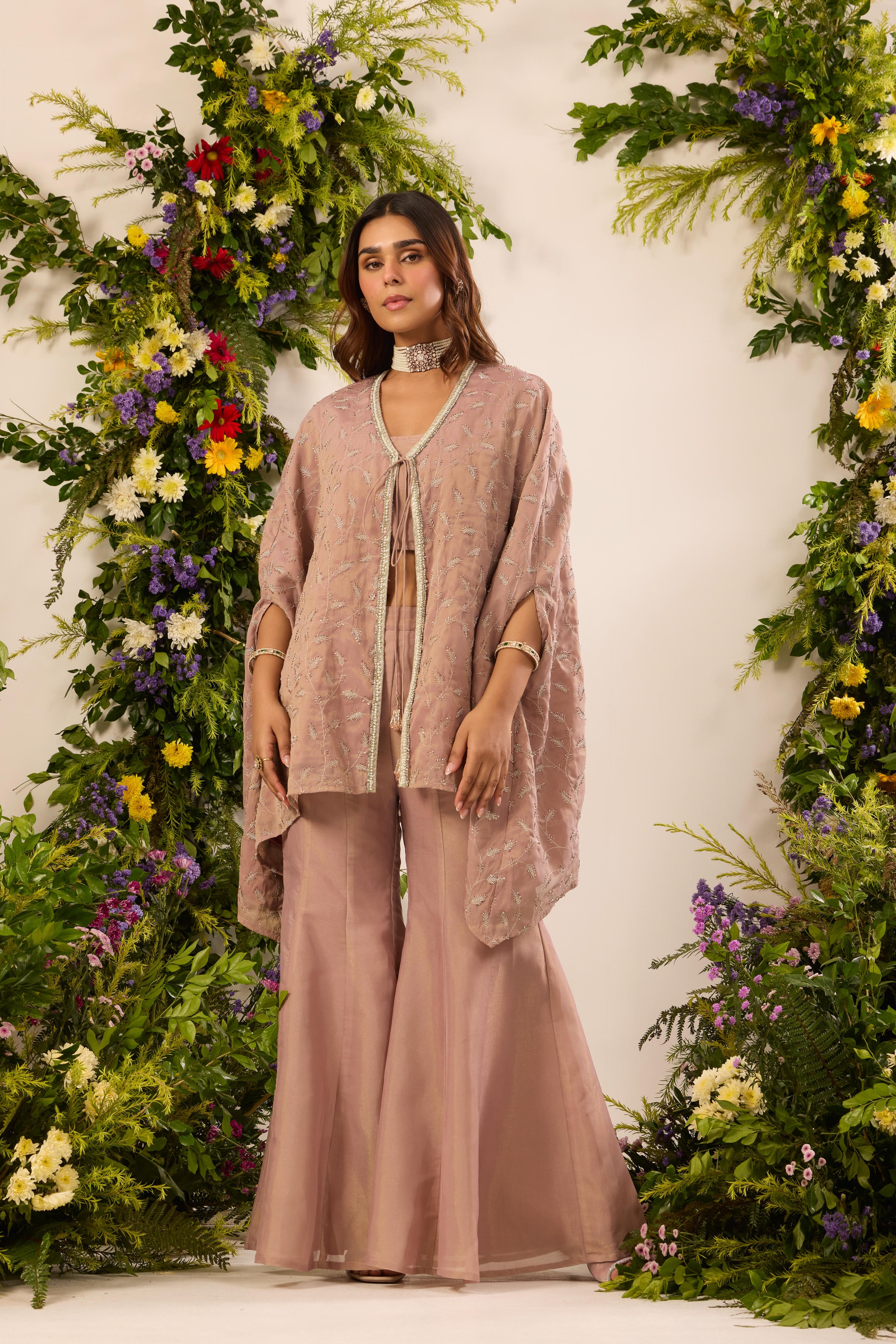 Mastaani Dusty Rose Cape Set