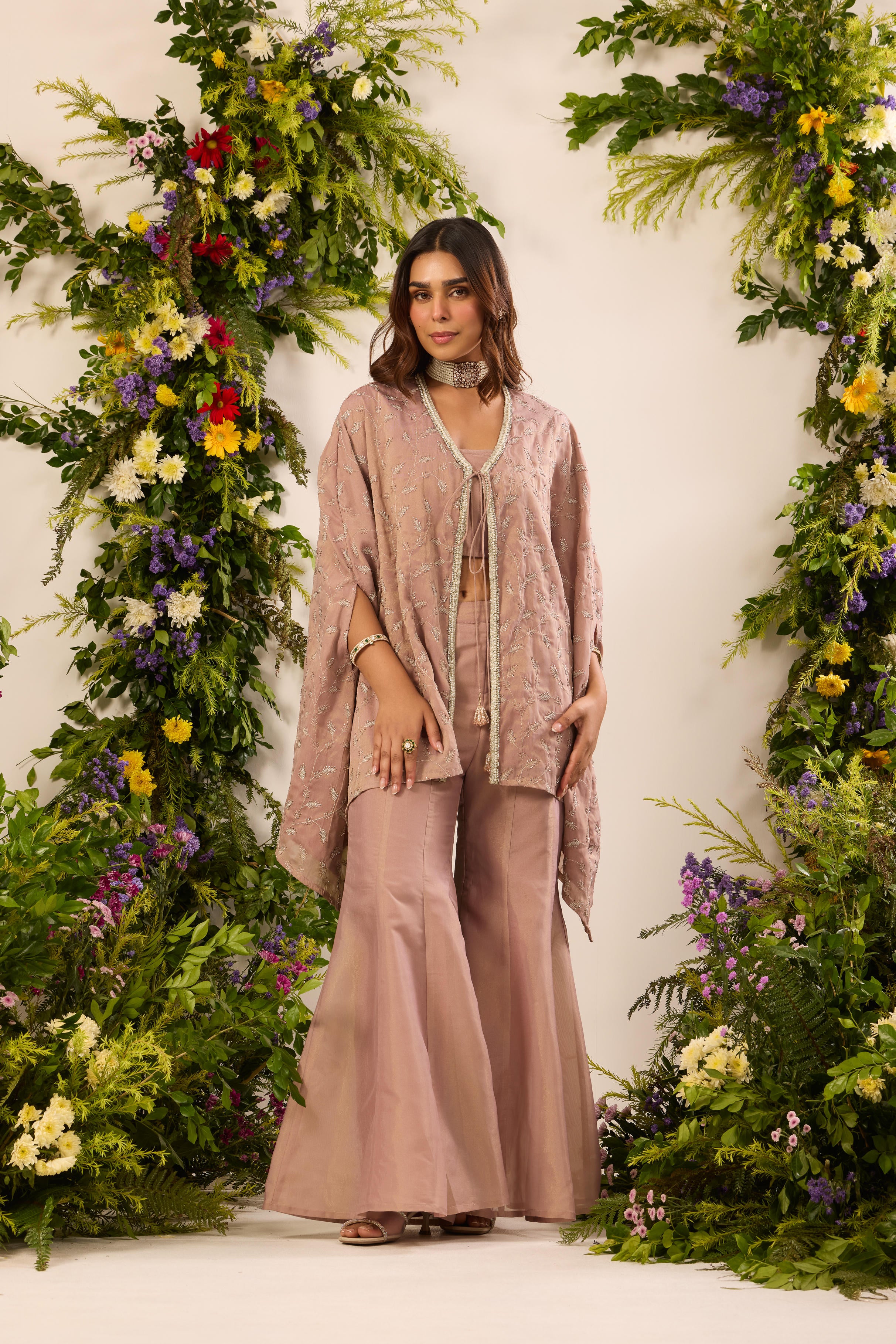 Mastaani Dusty Rose Cape Set